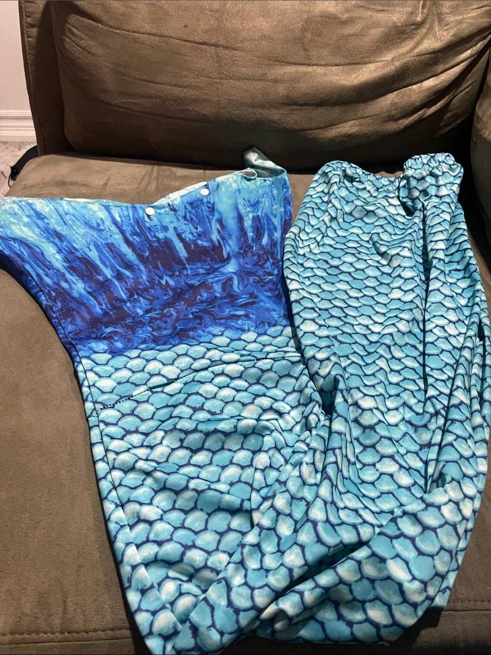 Kids Blue Mermaid Tail Pajamas - Aqua Sleep Sack